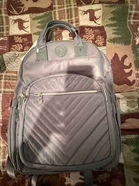 Newbella’s Quilted Fabric Gray Backpack